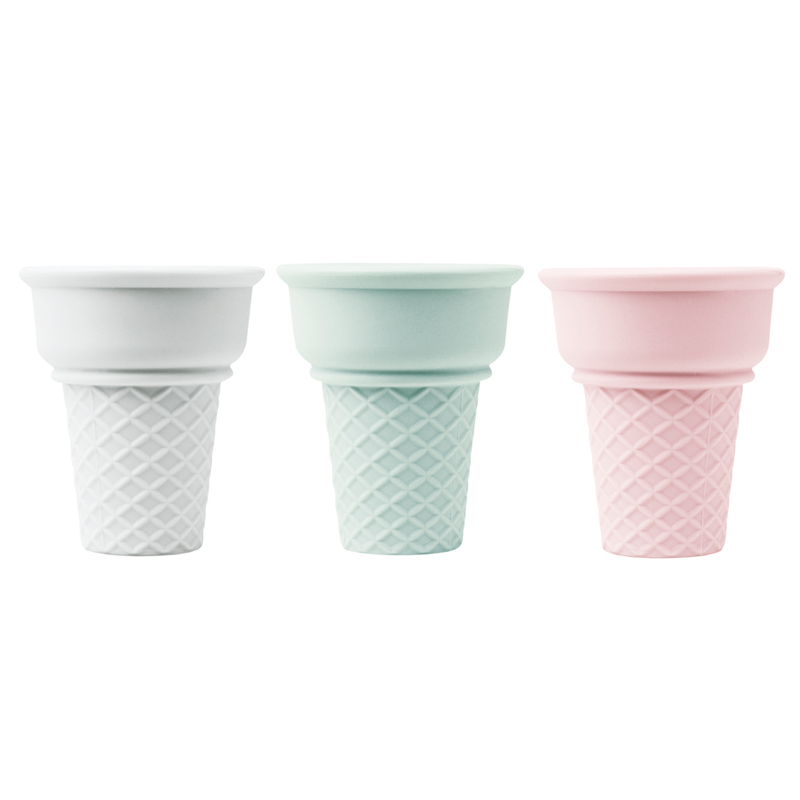 ceramic ice cream cone cups